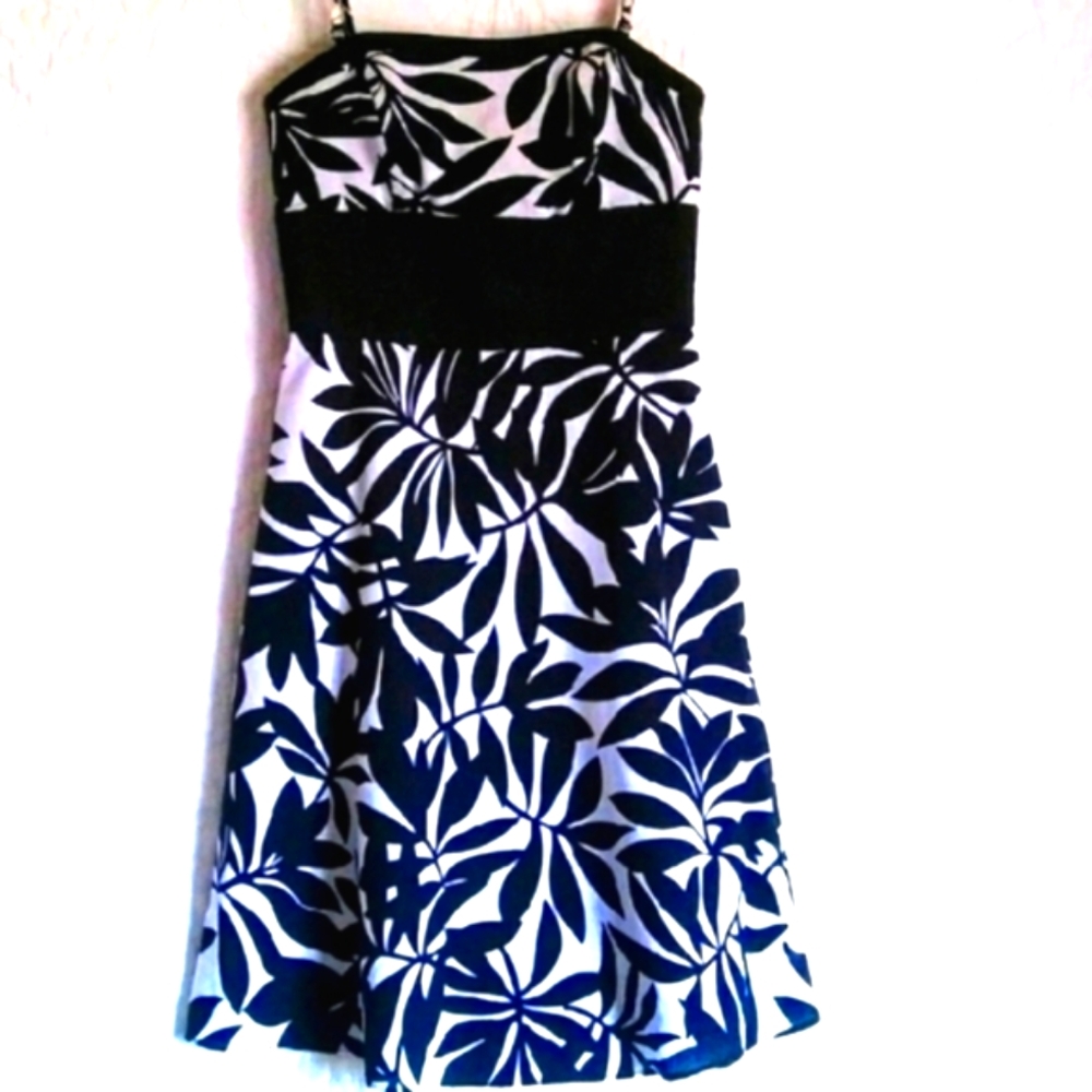 White House Black Market Cotton A-line Sun Dress Spaghetti Straps size 0